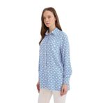 DeFacto Relax Fit Gömlek Yaka Desenli Viskon Uzun Kollu Tesettür Tunik, S, D7348AX25SP, Ekru-ER105, Kadın