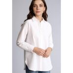 DeFacto Relax Fit Gömlek Yaka Poplin Uzun Kollu Tunik D7341AX26SP - Beyaz-WT32 - 2XL