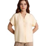 DeFacto Relax Fit Kaçık Yaka Kısa Kollu Bluz, 3XL, G2963AX26SP, Sarı-YL250, Kadın