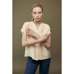 DeFacto Relax Fit Kaçık Yaka Kısa Kollu Bluz G2963AX26SP - Sarı-YL250