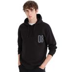 DeFacto Relax Fit Kapüşonlu Baskılı Kalın Sweatshirt, S, D4716AX24AU, Siyah-BK34, erkek