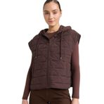 DeFacto Relax Fit Kapüşonlu Krinkıl Yelek, M, G5115AX26SP, Kahve-BN530, Kadın