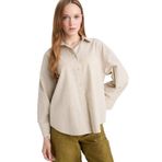 DeFacto Relax Fit Keten Karışımlı Uzun Kollu Gömlek, L, TYC0C721764B910802EAE3509, Açık Taş, Kadın