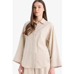 DeFacto Relax Fit Keten Karışımlı Uzun Kollu Tesettür Gömlek Tunik B9835ax25sp