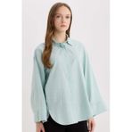 DeFacto Relax Fit Keten Karışımlı Uzun Kollu Tesettür Gömlek Tunik B9835AX25SPGN1113