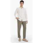 DeFacto Relax Fit Kısa Paça Keten Görünümlü Beli Bağcıklı Lastikli Cepli Pantolon E4790AX25AU - Haki-KH465 - 30