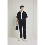 DeFacto Relax Fit Kısa Paça Keten Görünümlü Beli Bağcıklı Lastikli Cepli Pantolon E4790AX25AU - Siyah-BK27 - 32