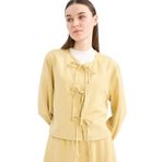 DeFacto Relax Fit Önden Bağlamalı Keten Uzun Kollu Tesettür Bluz, 2XL, E5352AX25SP, Haki-KH520, Kadın