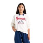 Defacto Relax Fit Polo Yaka Baskılı Sweatshirt Kız Çocuk, 9-10 Yaş, F2251A825AU, Ekru-ER105, kız-çocuk, 9/10 Yaş (140cm)