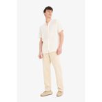 DeFacto Relax Fit Rahat Kesim Dar Paça Keten Karışımlı Yazlık Pantolon, 30, C1140AX25SM, Bej, Erkek