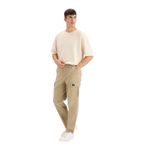 DeFacto Relax Fit Rahat Kesim Yazlık Pantolon Kargo Cepli Düz Paça, 34/32, D5967AX-Peak, Bej, Erkek