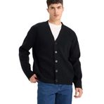 Defacto Relax Fit V Yaka Düğmeli Triko Hırka, 2XL, F2700AX25WN, Siyah-BK81, Erkek, XXL