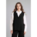 DeFacto Relax Fit V Yaka Yelek, 38, Relax Fit V Yaka Yelek, Siyah-BK27, Kadın