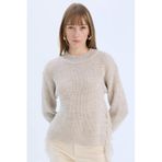 DeFacto Relax Fit Yarım Balıkçı Yaka Triko Kazak, L, E5567AX24CW, Bej-BG705, Kadın