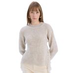 DeFacto Relax Fit Yarım Balıkçı Yaka Triko Kazak, S, E5567AX24CW, Bej-BG705, Kadın
