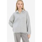 DeFacto Relax Fit Yarım Fermuarlı Triko Kazak, M, F3897AX25WN, Gri-GR277, Kadın
