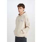DeFacto Rick and Morty Boxy Fit Kapüşonlu Baskılı Sweatshirt, 2XL, D6770AX25SP, Bej-BG702, erkek