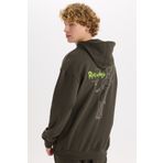 DeFacto Rick and Morty Boxy Fit Kapüşonlu Sırt Baskılı Sweatshirt C6508AX24AU