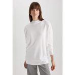 DeFacto S7514AZ23WN Ekru-ER105 Relax Fit Yarım Balıkçı Yaka Bayan Tunik