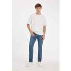 DeFacto Sergio Mavi Regular Fit Normal Kalıp Normal Bel Boru Paça Erkek Jean Pantolon