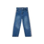 DeFacto Şeritli Culotte Jean Pantolon Kız Bebek, 5-6 Yaş, G8158A526SP, Mavi-NM28, Kız bebek