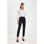 DeFacto Sigaret Saten Kumaş Pantolon Bordo Normal Bel Basic Düz Beli Lastikli Düz Paça J8743AZ24WN
