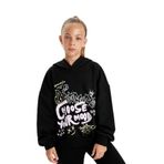 DeFacto Siyah Oversize Geniş Kalıp Kapüşonlu Baskılı Sweatshirt Kız Çocuk, 5-6 Yaş, D0614A824AU, Siyah-BK81, kız-çocuk