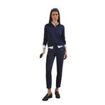 DeFacto Skinny Fit Yüksek Bel Cepli Düğmeli Düz Paça Kumaş Pantolon, 36, E5431AX25SP, Lacivert-NV253, Kadın