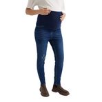 DeFacto Skinny Fit Yüksek Bel Düz Paça Standart Boy Hamile Pantolon İndigo 40