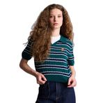 DeFacto Slim Fit Ayıcıklı Çizgili Kazak, L, H5924AX26SM, Yeşil-GN280, Kadın