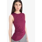 DeFacto Slim Fit Basic Asimetrik Kesim Drapeli Kadın Atlet, M, F0358AX25SM, Bordo-BR115