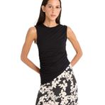 DeFacto Slim Fit Basic Asimetrik Kesim Drapeli Kadın Atlet, XS, F0358AX25SM, Siyah-BK81
