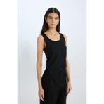 DeFacto Slim Fit Basic Düz Kare Yaka Atlet C2622AX25SP - XS - Siyah-BK81