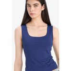 DeFacto Slim Fit Basic Düz Kare Yaka Atlet, L, C2622AX25SP, Lacivert-NV42, Kadın