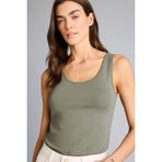 DeFacto Slim Fit Basic Yuvarlak Yaka Kadın Atlet, L, I1059AZ26SM, Haki