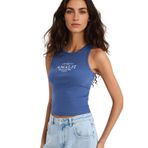 DeFacto Slim Fit Baskılı Halter Yaka Fitilli Kaşkorse Atlet, L, F6239AX25HS, İndigo