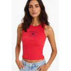 DeFacto Slim Fit Baskılı Halter Yaka Fitilli Kaşkorse Atlet, XXL, F6238AX25HS, Kırmızı