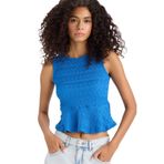 DeFacto Slim Fit Bisiklet Yaka Bürümcük Atlet, L, F6277AX25SMBE43-1013002, Royal, Kadın
