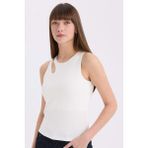 DeFacto Slim Fit Bisiklet Yaka Fitilli Kaşkorse Atlet A3422AX25AU - Ekru-ER105