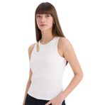 DeFacto Slim Fit Bisiklet Yaka Fitilli Kaşkorse Atlet, XS, A3422AX25SP, Ekru, Kadın