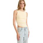 DeFacto Slim Fit Bisiklet Yaka Ribana Atlet Sarı, S, F6275AX25SM, Sarı-YL239, Kadın
