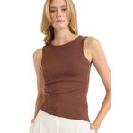 DeFacto Slim Fit Bisiklet Yaka Ribana Atlet, XS, F6275AX25AUBN167, Kahve, Kadın