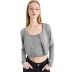 DeFacto Slim Fit Bisiklet Yaka Triko Kazak, S, E7513AX25SP, Gri-GR394, Kadın