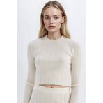 DeFacto Slim Fit Bisiklet Yaka Triko Kazak, XL, A2057AX24AU, Bej-BG303, Kadın