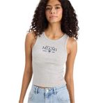 DeFacto Slim Fit Dar Kesim Baskılı Halter Yaka Fitilli Kaşkorse Atlet, L, F6240AX25HSGR210-1013002, Gri Melanj, Kadın