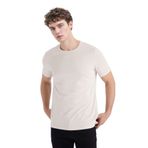 DeFacto Slim Fit Dar Kesim Bisiklet Yaka Modal Karışımlı Pamuklu Basic Düz Kısa Kollu Tişört, S, M6606AZ25SP, Ekru-ER20, Erkek