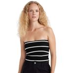 DeFacto Slim Fit Dar Kesim Çizgili Straplez Bluz D4232AX24HS