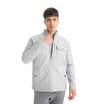 DeFacto Slim Fit Dar Kesim Dik Yaka Astarlı Fermuarlı Cepli Kışlık Şişme Penye Mont, L, E7888AX25AU, Gri-GR221, Erkek