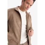 Defacto Slim Fit Dar Kesim Dik Yaka Fermuarlı Süet Mont D1524ax25aubn267 Kahve