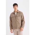 DeFacto Slim Fit Dar Kesim Gömlek Yaka Fermuarlı Mevsimlik Baharlık Mont D6334AX25SP